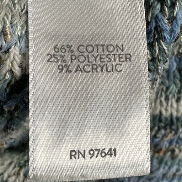 J Jill Sweater Womens XL Blue Confetti Striped Stretch Knit Pullover Coastal - Picture 12 of 14